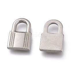 変色しにくい304ステンレススチールペンダント  南京錠  ステンレス鋼色  16x10x2mm  穴：4.5x5.5mm&nbsp;STAS-F263-09A-P
