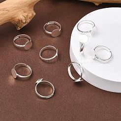真鍮パッドリングベースパーツ  調整可能  カドミウムフリー＆鉛フリー  銀  内径：17mm  トレイのサイズ：10mm&nbsp;X-EC022-S