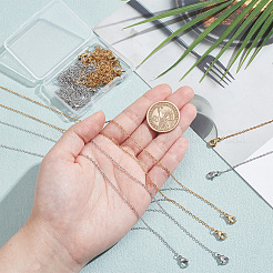 20Pcs 2 Colors 304 Stainless Steel Cable Chain Necklaces Set&nbsp;MAK-NB0001-21