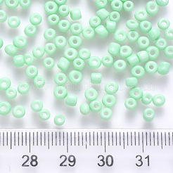 12/0ベーキングペイントガラスラウンドシードビーズ  アクアマリン  1.5~2x1.5mm  穴：0.5~1mm  約30000個/ポンド&nbsp;SEED-S036-01A-02