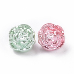 パール調アクリルビーズ  ローズ  ミックスカラー  18.5x17.5x16.5mm  穴：5.8mm  約274個/500g&nbsp;OACR-E013-12
