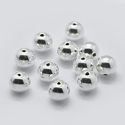 925スターリングシルバースペーサービーズ  ラウンド  銀  7mm  穴：1.5~1.6mm  約4個/3g&nbsp;LS-STER-K171-45S-7mm