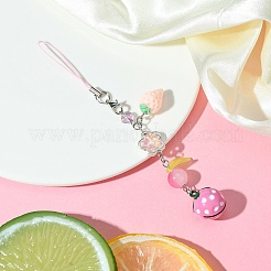 Glass & Resin Mobile Straps&nbsp;HJEW-FS00009-02