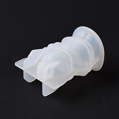 DIY 3D クリスマス サンタクロース ディスプレイ デコレーション シリコン像型  肖像彫刻樹脂鋳造鋳型  肖像彫刻用 UV樹脂＆エポキシ樹脂工芸品作り  ホワイト  49x48x61mm  内径：25x27mm&nbsp;DIY-G058-B05