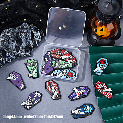 16Pcs 8 Styles Opaque Printed Acrylic Pendants&nbsp;SACR-HY0001-04
