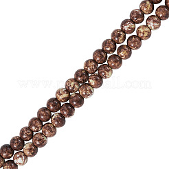 ベーキングペイントガラスビーズ1本  ラウンド  サドルブラウン  8~8.5mm  穴：1~1.2mm  約105~106個/連  30.71~31.10インチ（78~79cm）&nbsp;DGLA-TADJ0001-01D