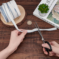 フラットコットンブックヘッドバンド  プラスチックスプール付き  製本装飾用  スチールブルー  1/2インチ（14mm）  約53~54.68ヤード（48.5~50m）/ロール&nbsp;OCOR-BC0001-90