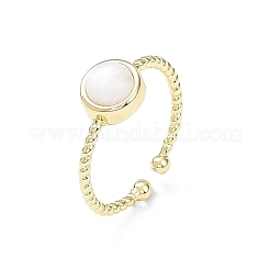 天然宝石用カフスリング  女性用ラックメッキ真鍮オープンリング  ゴールドカラー  1.5~2.5mm  内径：18mm&nbsp;RJEW-E074-01G