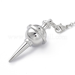 Rack Plating Brass Pointed Dowsing Pendulums&nbsp;AJEW-B020-02