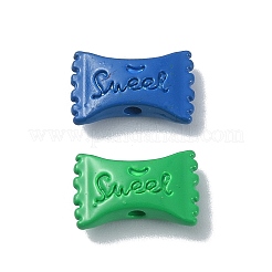 塗装合金ビーズをスプレー  単語の甘いキャンディー  ミックスカラー  7.5x12x3.5mm  穴：1.4mm&nbsp;PALLOY-Q445-08