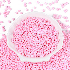 焼付塗装ガラスシードビーズ  バレル  パールピンク  4~4.5x3~3.5mm  穴：0.8~0.9mm  約6080個/ポンド&nbsp;SEED-N007-29E