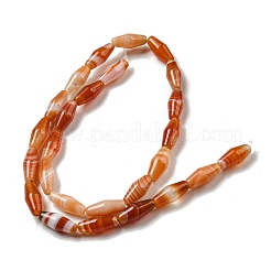 天然の赤い縞瑪瑙/縞瑪瑙のビーズ連売り  染め  双円錐形  14~15x6mm  穴：1mm  約25~26個/連  14.57~15.16''（37~38.5センチメートル）&nbsp;G-A223-A05-01