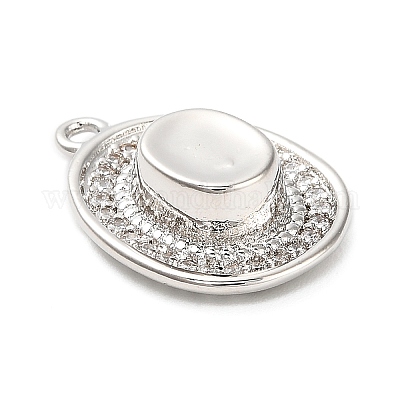 Brass Micro Pave Cubic Zirconia Pendants&nbsp;KK-L229-030P-1