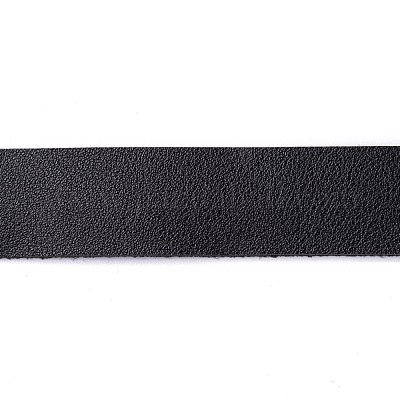 フラット片面模造レザーコード  ライチ模様  ブラック  25x1.8mm  約1.09ヤード（1m）/ロール&nbsp;LC-WH0002-01F-1