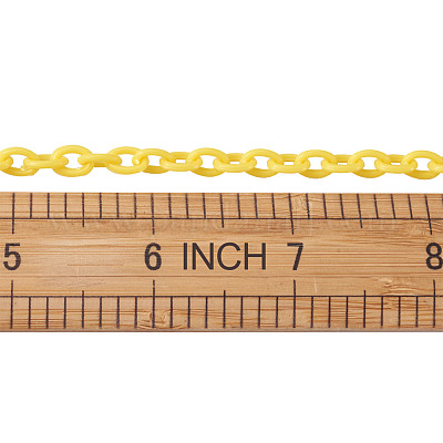 ABSプラスチックアズキチェーン  オーバル  ミックスカラー  15~15-3/8インチ（38~39cm）  5.5~6mm  9色  1連/色  1連売り/箱&nbsp;KY-BT0001-001-1