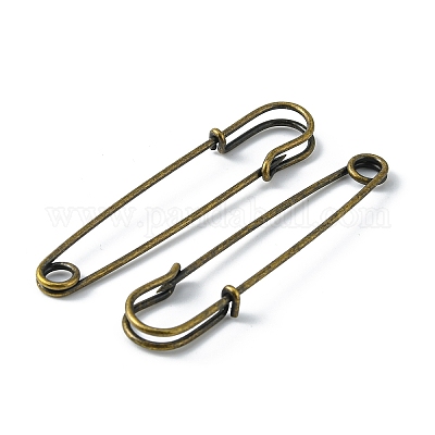 鉄キルトピンブローチパーツ  アンティークブロンズ  70x16~18x6mm  穴：5~6mm&nbsp;E028Y-NFAB-1