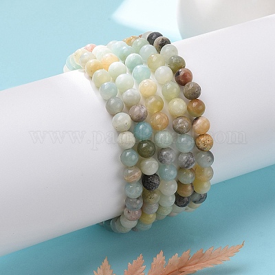 Natural Amazonite Bead Stretch Bracelets&nbsp;BJEW-K212-A-007-1