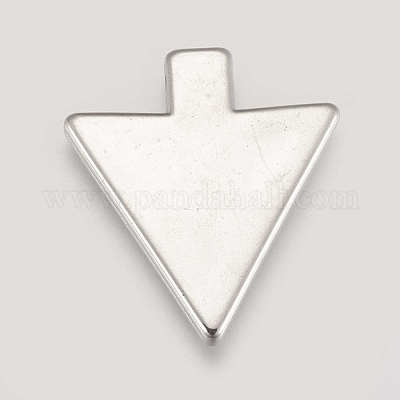 CCBプラスチックペンダント  三角形  プラチナ  38.5x34x4mm  穴：2mm&nbsp;CCB-K007-62P-1