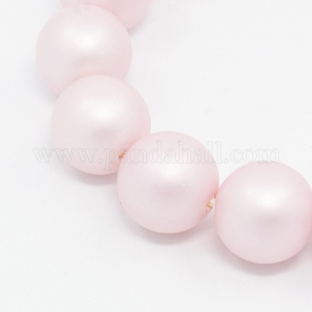 Round Shell Pearl Frosted Beads Strands&nbsp;BSHE-I002-8mm-12-1