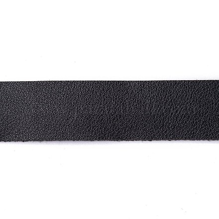 フラット片面模造レザーコード  ライチ模様  ブラック  25x1.8mm  約1.09ヤード（1m）/ロール&nbsp;LC-WH0002-01F-1