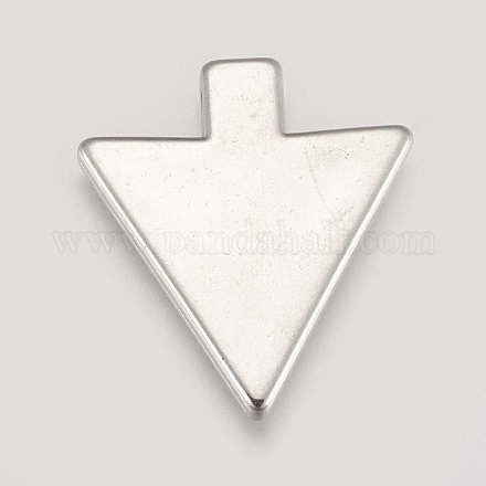 CCBプラスチックペンダント  三角形  プラチナ  38.5x34x4mm  穴：2mm&nbsp;CCB-K007-62P-1