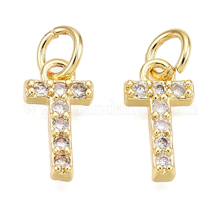 Wholesale Brass Micro Pave Clear Cubic Zirconia Charms - Pandahall.com