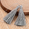 Nylon Thread Tassel Big Pendant Decorations, Light Grey, 43x6mm