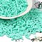 Baking Paint Glass Twist Bugle Beads, Round Hole, Aquamarine, 7x2mm, Hole: 0.8mm, about 13636pcs/pound