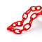 Handmade Nylon Cable Chains Loop, Oval, Red, 12~14x7~10x2mm, about 95cm/strand, 37.4 inch