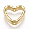 CCB Plastic Bead Frames, Heart, Light Gold, 11x12x3.5mm, Hole: 1.6mm