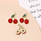 Alloy Pendants, Fruit Charms, Red, 19x17mm