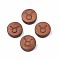 Laser Engraved Wood Beads, Flat Round with 12 Constellations, Dyed, Camel, Taurus, 12x4mm, Hole: 1.6mm