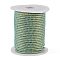 Round String Thread Polyester Cords, with Gold Wire, Medium Aquamarine, 2.5mm, about 21.87 yards(20m)/roll