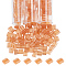 210~240Pcs Glass Seed Beads, 2-Hole, Square, Dark Salmon, 5x4.5~5.5x2~2.5mm, Hole: 0.5~0.8mm