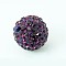 Grade A Pave Disco Ball Round Beads, Polymer Clay Rhinestone Beads, Amethyst, PP14(2~2.1mm), 10mm, Hole: 1.2~1.7mm