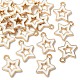 合金エナメルチャーム  スター  ライトゴールド  ホワイト  16x14x2mm  穴：1.6mm  約20個/袋&nbsp;ENAM-YW0003-01A-3