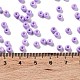 焼付塗装ガラスシードビーズ  ラウンド  ライラック  4x3mm  穴：1.2mm  約7650個/ポンド&nbsp;SEED-H002-I-A531-4