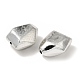 UVメッキ CCB プラスチックビーズ  テクスチャー  ナゲット  銀  26x22x13mm  穴：2.5mm&nbsp;FIND-Z066-07-2