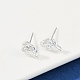 925スターリングシルバースタンドピアス  ローズ  銀  10x6.5mm&nbsp;EJEW-V019-03S-1