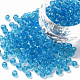 ガラスシードビーズ  トランスペアレント  ラウンド  空色  6/0  4mm  穴：1.5mm  約300粒/30g&nbsp;X2-SEED-A004-4mm-3-1