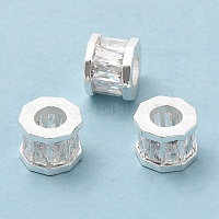 Rack Plating Brass Cubic Zirconia European Beads&nbsp;KK-R147-02S