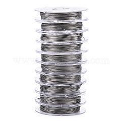 Tarnish Resistant Tiger Tail Wire, Nylon-coated 201 Stainless Steel Wire, Stainless Steel Color, 0.38mm, about 32.8 Feet(10m)/roll, 10 rolls/group