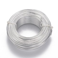 Round Anodized Aluminum Wire, Bendable Metal Craft Wire, for DIY Jewelry Craft Making, Silver, 10 Gauge, 2.5mm, 35m/500g(114.8 Feet/500g)