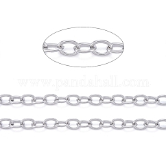 Tarnish Resistant 304 Stainless Steel Cable Chains, Unwelded, with Spool, Stainless Steel Color,8x6x1mm, about 32.8 Feet(10m)/roll