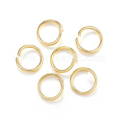 304 Stainless Steel Open Jump Rings, Round, Real 24k Gold Plated, 10x1.2mm, 17 Gauge