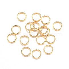 304 Stainless Steel Open Jump Rings, Round, Real 18K Gold Plated, 24 Gauge, 4x0.5mm