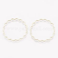 Brass Linking Rings, Cadmium Free & Nickel Free & Lead Free, Real 18K Gold Plated, Ring, 24.5x24.5x1mm
