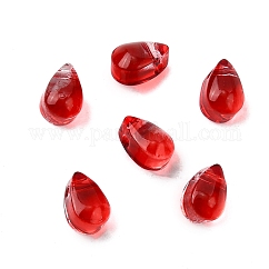 Glass Beads, Teardrop, FireBrick, 6x4x4mm, Hole: 1mm