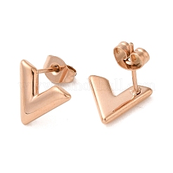 PVD Vacuum Plating 304 Stainless Steel Stud Earring&nbsp;EJEW-C099-03RG