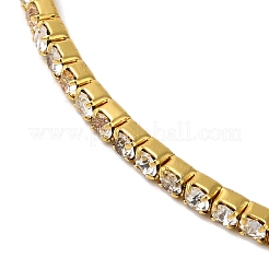 Rack Plating Brass Pave Clear Cubic Zirconia Adjustable Open Cuff Bangles&nbsp;BJEW-S150-04G